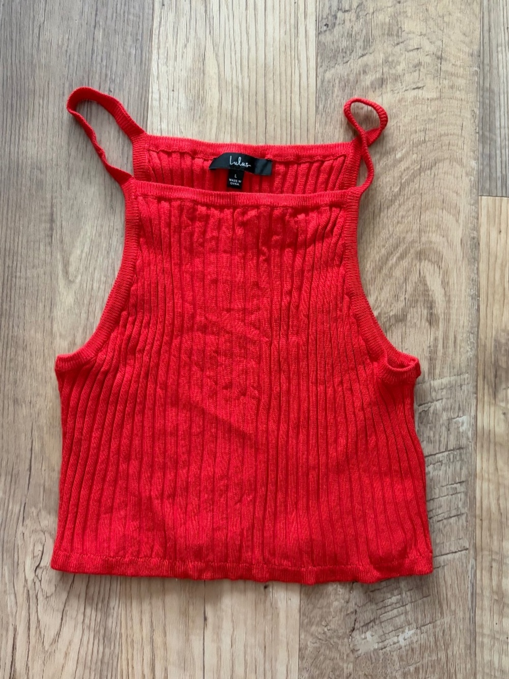 Lulus From the Basics Red Ribbed Cropped Sweater Tank Top
